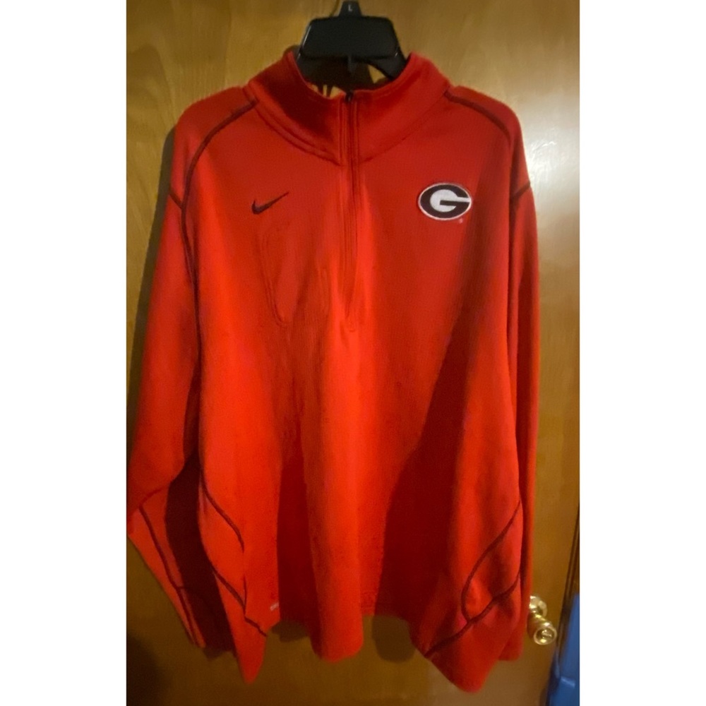 Nike Dri-Fit Long Sleeve Red UGA Pullover Half-Zip Size 3XL